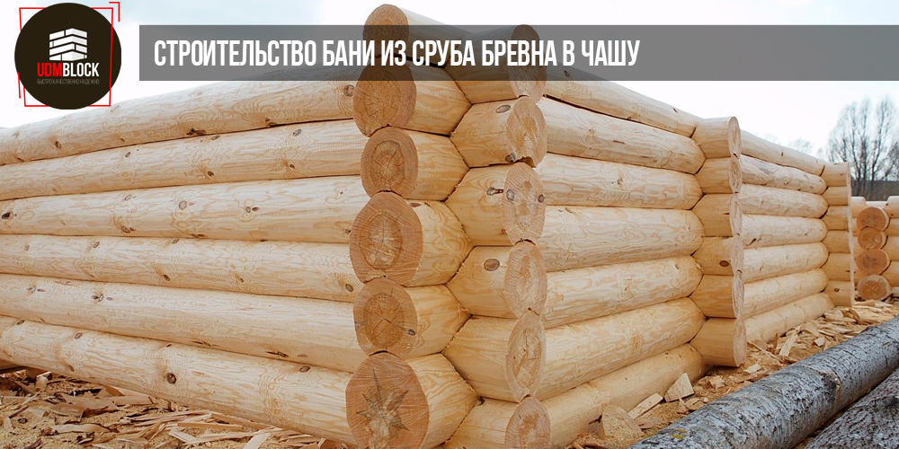 Строительство бани из сруба бревна в чашу